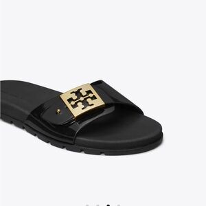 Tory Burch brand new in box black slides sz 8